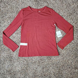 a.n.a. Women's Crew Neck Long Sleeve T-Shirt Red Size XS NWT